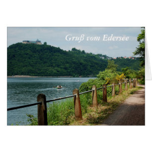 Grußkarte Gruß vom Edersee Ufer mit Schloß Waldeck