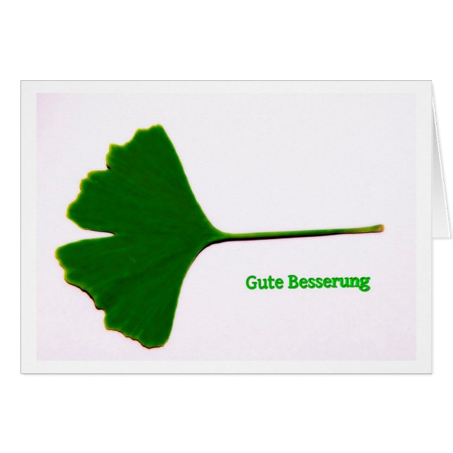 Grußkarte Gute Besserung Ginkgo-Blatt (Vorderseite (Horizontal))