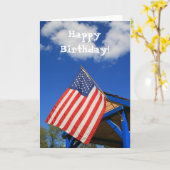 Grußkarte "Happy Birthday American Flag" Karte (Gelbe Blume)