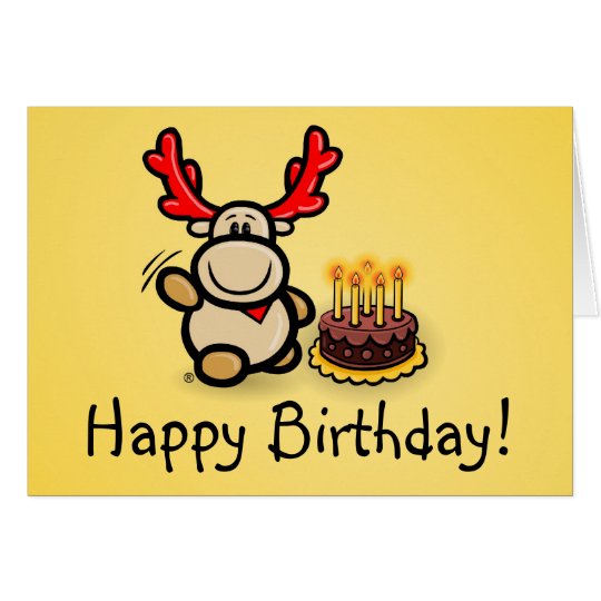 Grußkarte „Happy Birthday!“ mit Elch Elmondo