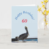 Grußkarte - Happy Birthday Pelican Karte (Gelbe Blume)