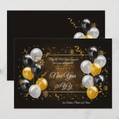 Grußkarte "Happy New Year Balloons" Feiertagskarte (Vorne/Hinten)