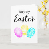 Grußkarte "Happy Oaster Pastel Egg" Karte (Gelbe Blume)