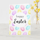 Grußkarte "Happy Oaster Pastel Egg Muster" Karte (Gelbe Blume)