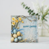 Grußkarte "Happy Oaster Retro" Feiertagskarte (Stehend Vorderseite)
