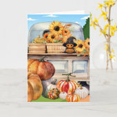 Grußkarte Herbst oder Halloween Karte (Gelbe Blume)