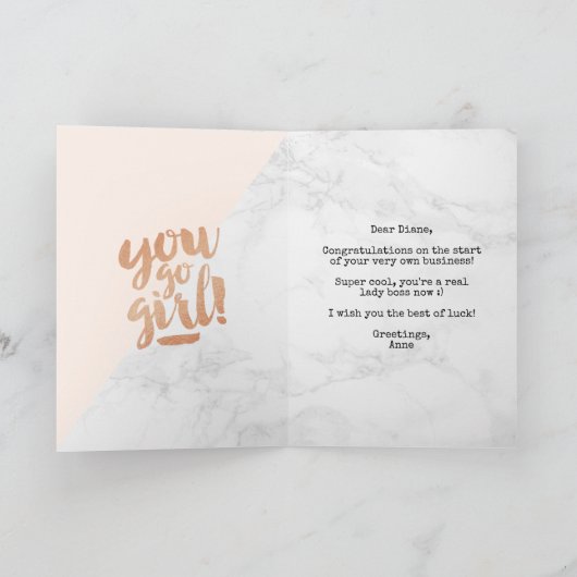 Grußkarte Herzlichen Glückwunsch Eigenes Unternehm Karte (Innenseite)