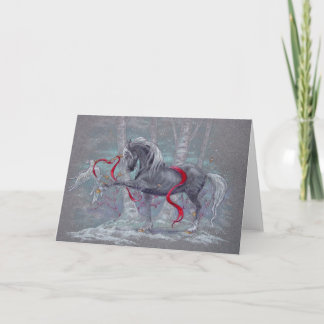 Grußkarte - Holiday Unicorn Snow Bird Feiertagskarte