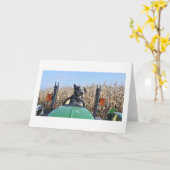 Grußkarte - Hundebahn Karte (Gelbe Blume)