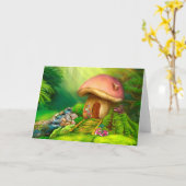 Grußkarte Hütte Fantasy Karte (Gelbe Blume)