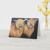 Grußkarte im Hochland, innen leer, Karte (Gelbe Blume)