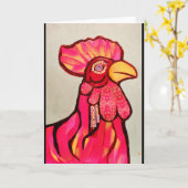 Grußkarte in hellen Rot-Runden Karte (Gelbe Blume)