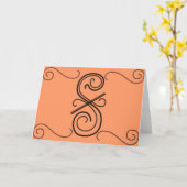 Grußkarte in kurviger Linie Karte (Gelbe Blume)