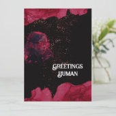 Grußkarte in Rot und Schwarz Karte (Stehend Vorderseite)