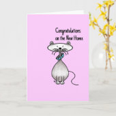 Grußkarte - Katze - Glückwunsch neue Zuhause Karte (Gelbe Blume)