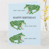 Grußkarte : Kindergeburtstag Frosch Karte (Gelbe Blume)