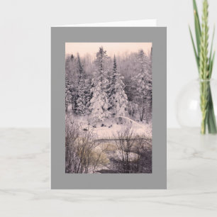 Grußkarte, leer, mit Schneeszene Karte