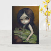 Grußkarte "Little Frog Girl" Karte (Gelbe Blume)