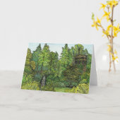 Grußkarte - Longwood Gardens Uhrturm Karte (Gelbe Blume)