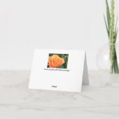 Grußkarte, löschen, mit orange Rose Karte (Rückseite)