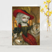 Grußkarte "Loup-Garou: d'Automne" Karte (Gelbe Blume)