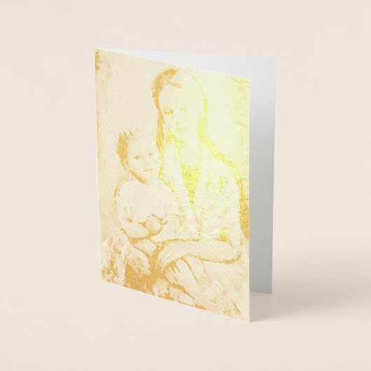 Grußkarte Madonna mit Child gold-Folie Folienkarte (Vorderseite)