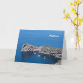 Grußkarte Mallorca Karte (Gelbe Blume)