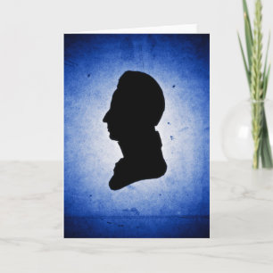 Grußkarte "Man Silhouette on Blue" Karte