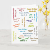 Grußkarte März, 31 Geburtstag Karte (Gelbe Blume)