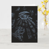 Grußkarte Masonic Fantasy Blue Karte (Gelbe Blume)