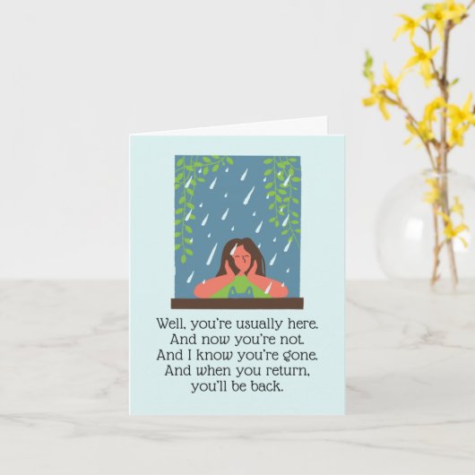 Grußkarte - Miss you - Barb & Star Karte (Gelbe Blume)