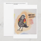 Grußkarte mit Amsel Einladung (Vorne/Hinten)