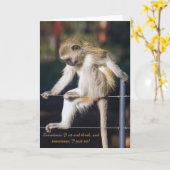 Grußkarte mit Bild von Monkey und Slogan Karte (Gelbe Blume)