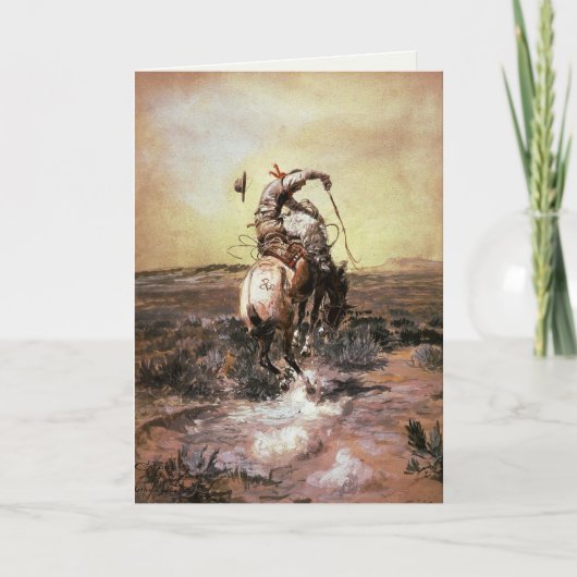Grußkarte mit Charles M. Russell Malerei Karte (Vorderseite)