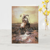 Grußkarte mit Charles M. Russell Malerei Karte (Gelbe Blume)