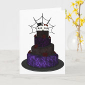 Grußkarte mit einem gotischen Hochzeitskuchen Karte (Gelbe Blume)