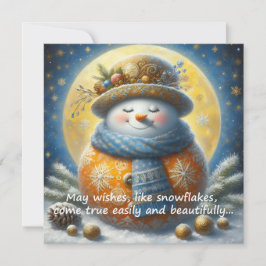 Grußkarte mit einem niedlichen Schneemann