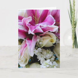 Grußkarte mit floraler Vorderseite, Liebesgedicht  Karte