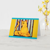 Grußkarte mit gelbem Katzendesign Karte (Gelbe Blume)
