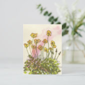 Grußkarte mit gelben wilden Mohnblumen (Stehend Vorderseite)
