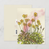 Grußkarte mit gelben wilden Mohnblumen (Vorne/Hinten)
