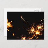 Grußkarte mit Glitzern über Schwarz Postkarte (Vorne/Hinten)