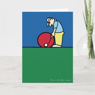 Grußkarte mit Golfer-Abbildung Karte