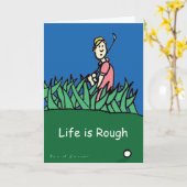 Grußkarte mit Golfillustration und -zitat Karte (Gelbe Blume)