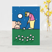 Grußkarte mit Golfspielerillustration Karte (Gelbe Blume)