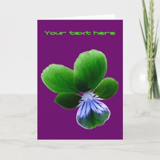 Grußkarte mit grüner Pansy Karte (Vorderseite)