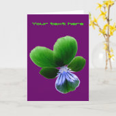 Grußkarte mit grüner Pansy Karte (Gelbe Blume)