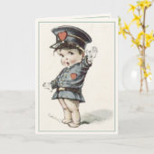 Grußkarte mit Illustrierter Liebe Polizei Baby Karte (Gelbe Blume)