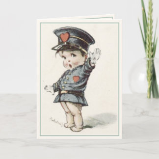 Grußkarte mit Illustrierter Liebe Polizei Baby Karte