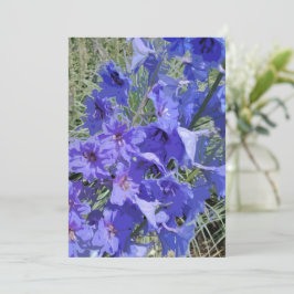 Grußkarte mit larkspur Blume Design "Hi!" Dankeskarte